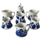 Vintage Blue Willow Creamers, Seven Pieces