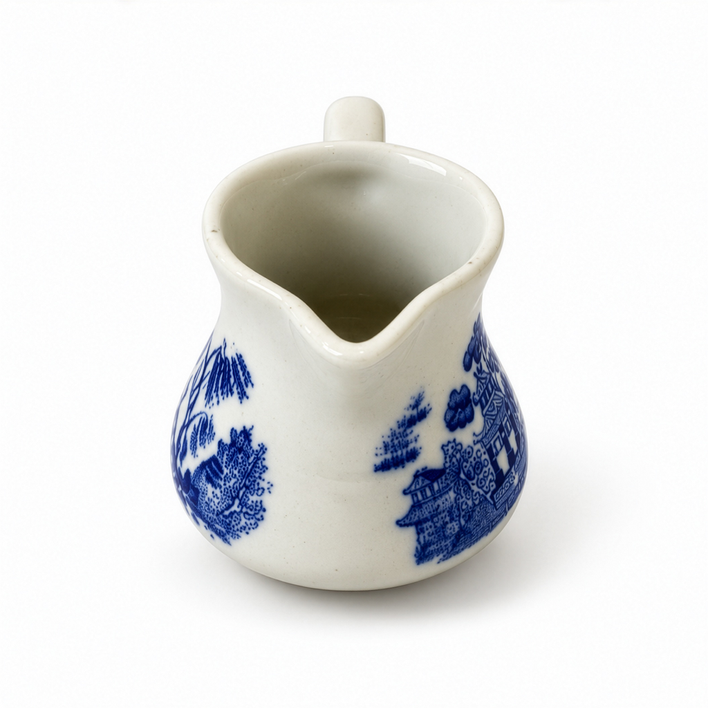 Vintage Blue Willow Creamers, Seven Pieces