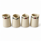 Set of Four Shenango Ivory Creamers, Needlepoint Design