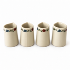 Set of Four Shenango Ivory Creamers, Needlepoint Design