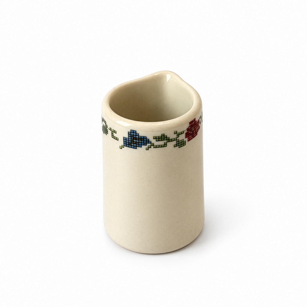 Set of Four Shenango Ivory Creamers, Needlepoint Design