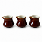 Vintage Hall China and Shenango Creamer Grouping, Brown Floral
