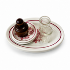 Jackson China Floral Restaurantware Grouping with Glass Creamers and Butter Mold