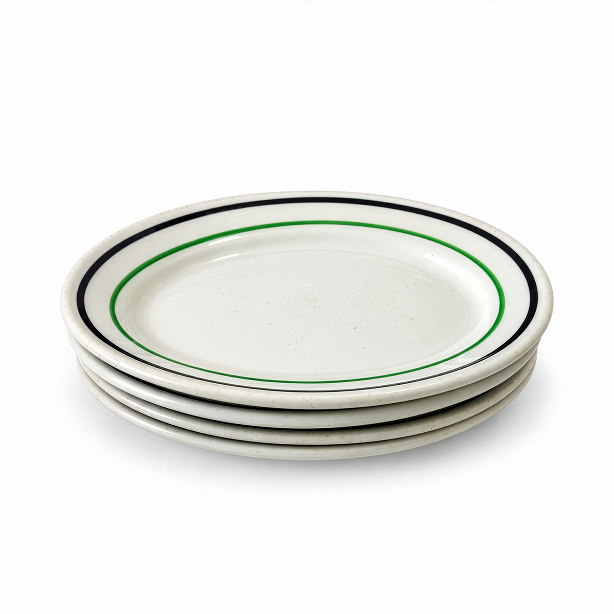 Vintage Sterling China Restaurantware, Green and Black Banded