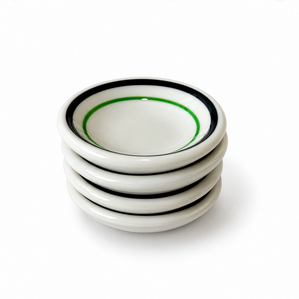 Vintage Sterling China Restaurantware, Green and Black Banded