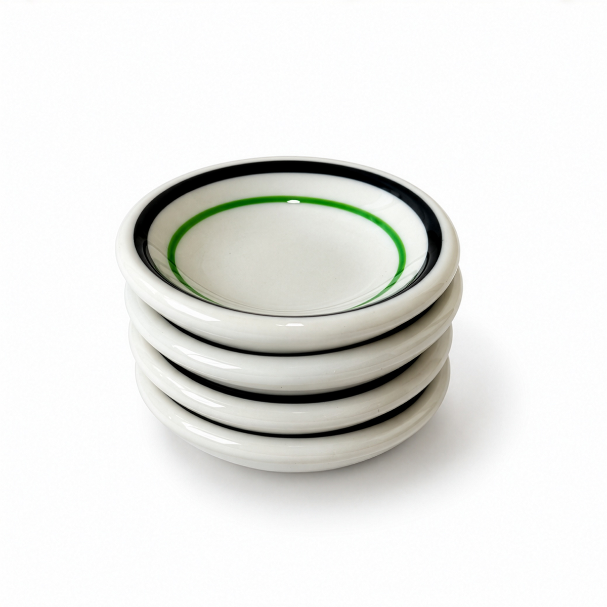 Vintage Sterling China Restaurantware, Green and Black Banded