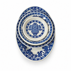 Vintage Jackson China Blue Delft Tableware Set of Four, 1950s