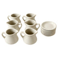 Vintage Set of 6 Creamers and 6 Butter Pats in Off-White Restaurant Ware