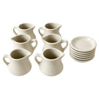 Vintage Set of 6 Creamers and 6 Butter Pats in Off-White Restaurant Ware