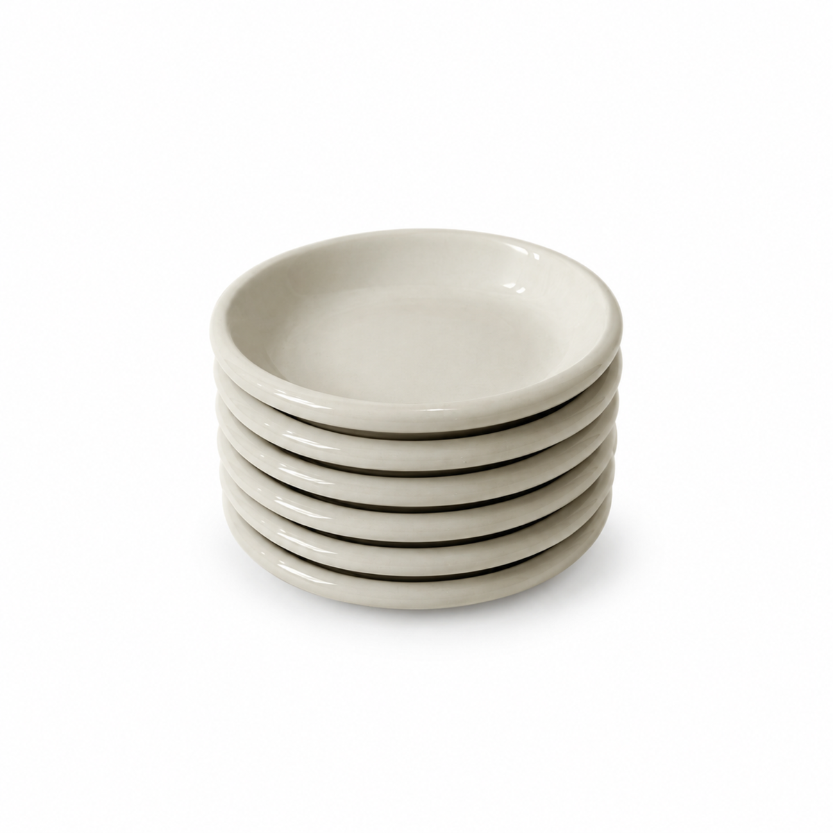 Vintage Set of 6 Creamers and 6 Butter Pats in Off-White Restaurant Ware