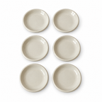 Vintage Set of 6 Creamers and 6 Butter Pats in Off-White Restaurant Ware