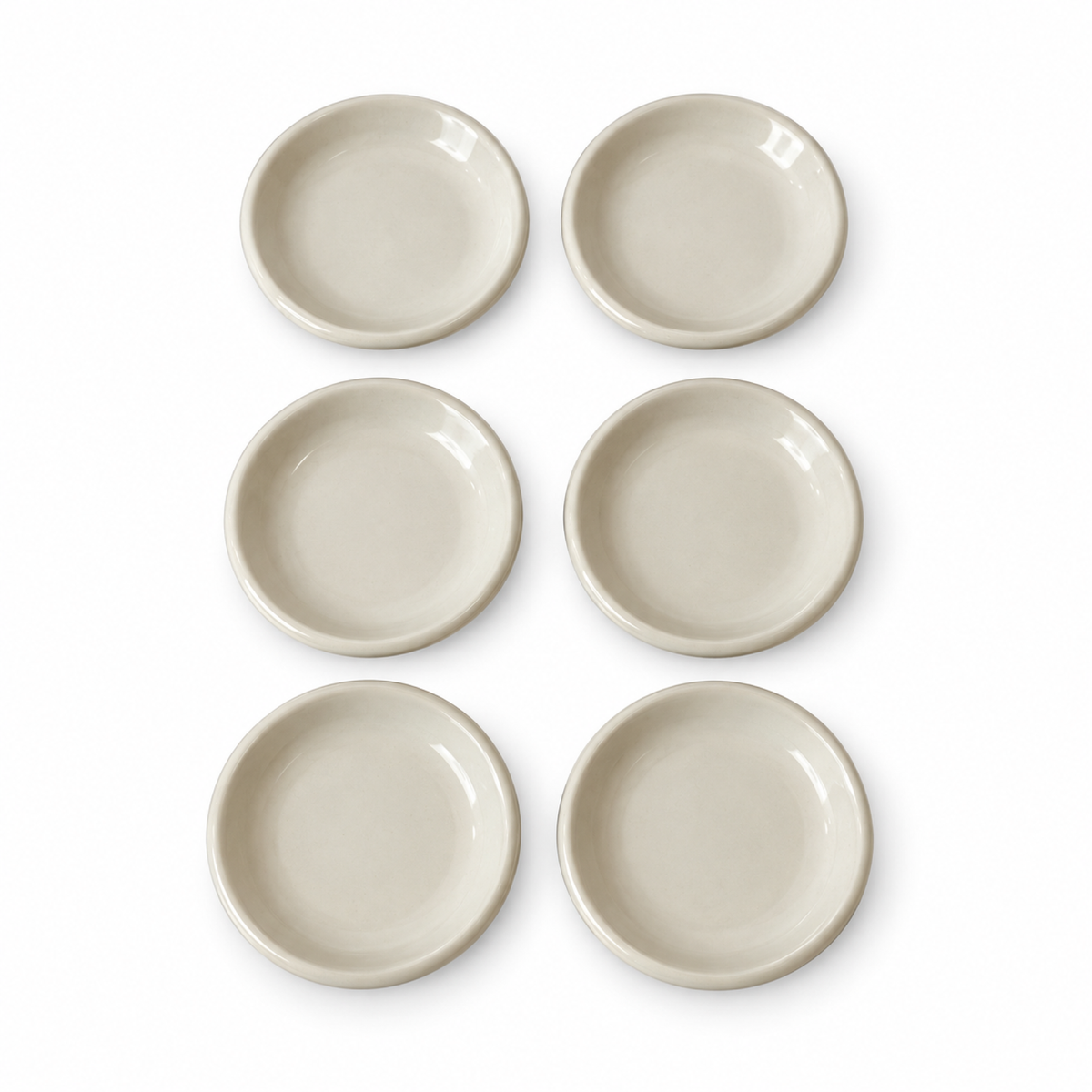 Vintage Set of 6 Creamers and 6 Butter Pats in Off-White Restaurant Ware