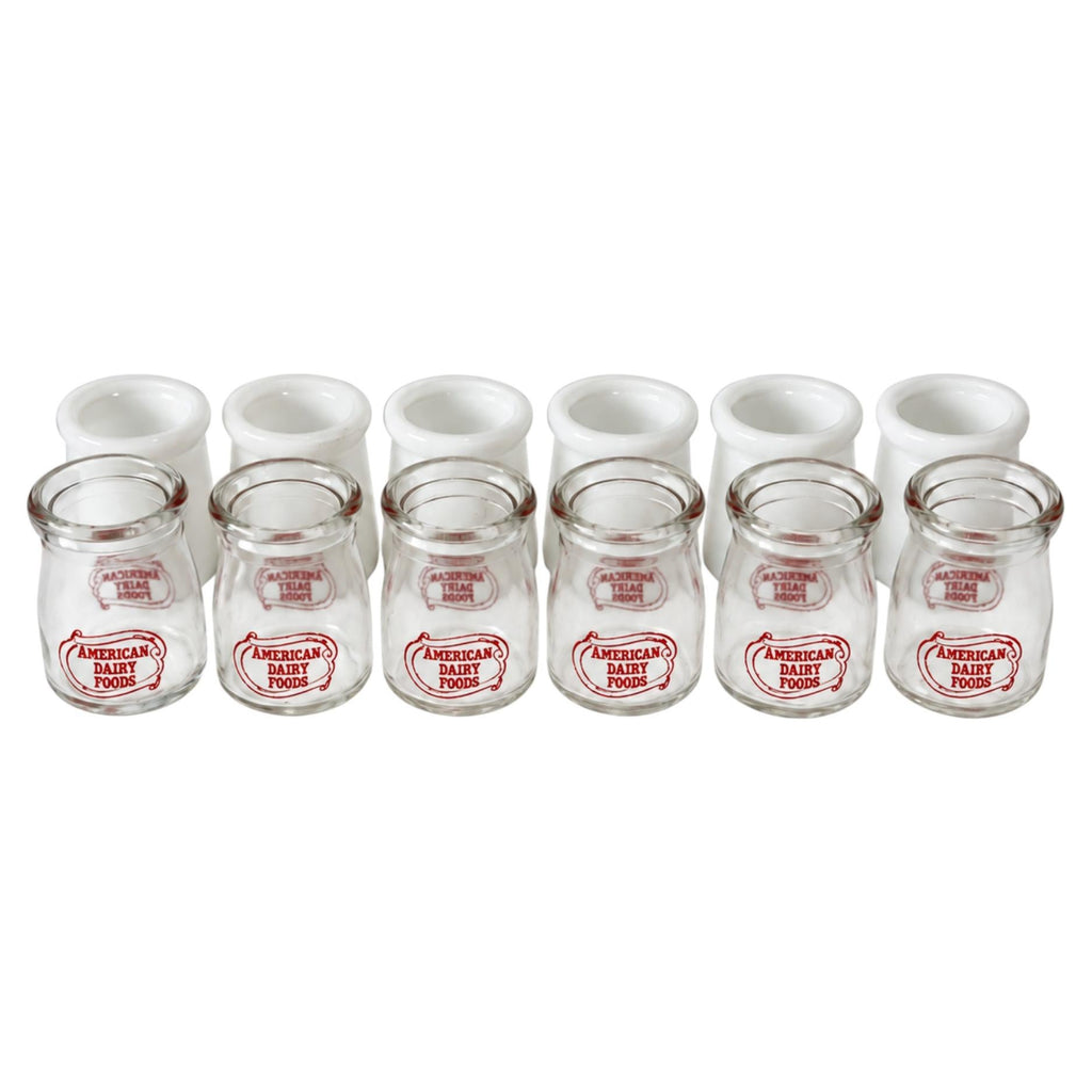 Vintage Collection of 12 Milk Glass and Printed Glass Creamers