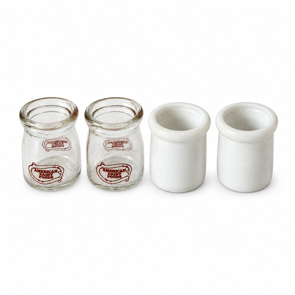 Vintage Collection of 12 Milk Glass and Printed Glass Creamers