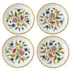 Set of 4 Minton Haddon Hall Butter Pats in Bone China with Gold Rims
