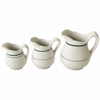 Collection of 24 Green and White Restaurantware Creamers