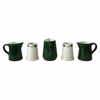 Collection of 24 Green and White Restaurantware Creamers