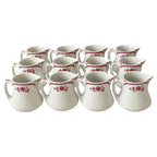 Collection of 12 Shenango China Creamers in the Chardon Rose Red Pattern