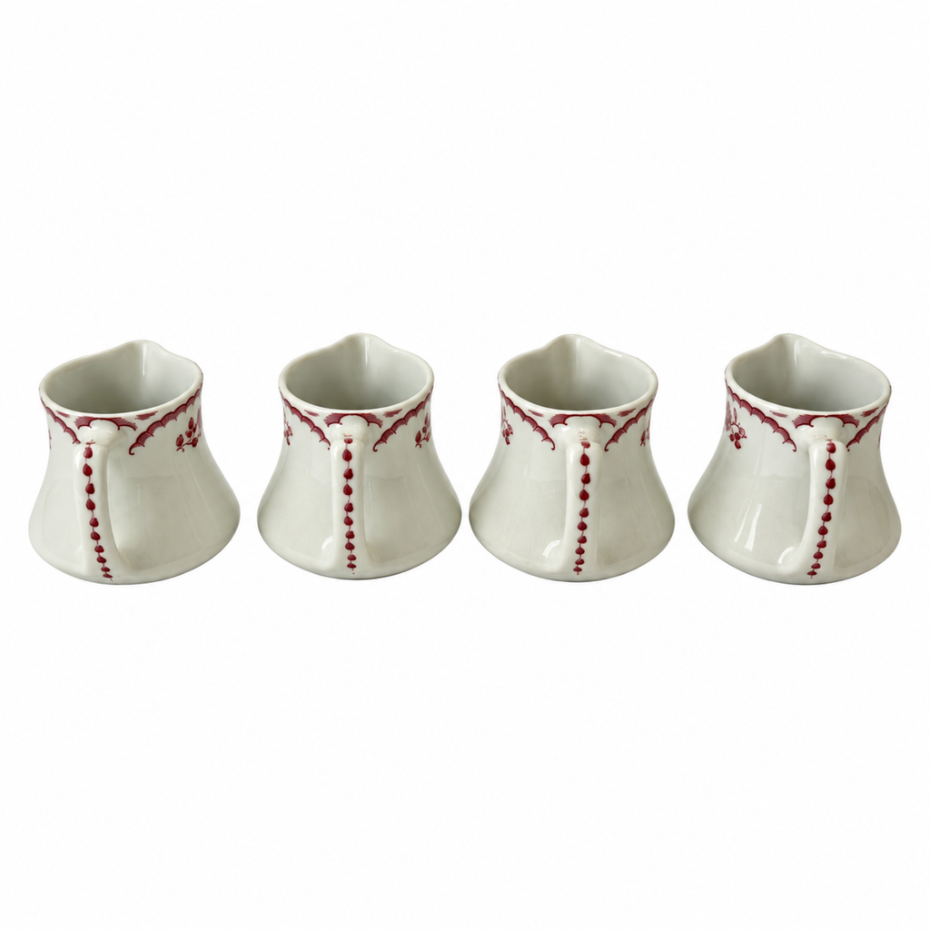 Collection of 12 Shenango China Creamers in the Chardon Rose Red Pattern