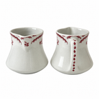 Collection of 12 Shenango China Creamers in the Chardon Rose Red Pattern