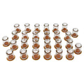Collection of 27 Clear Glass Creamers with Maple City Dairy Caps