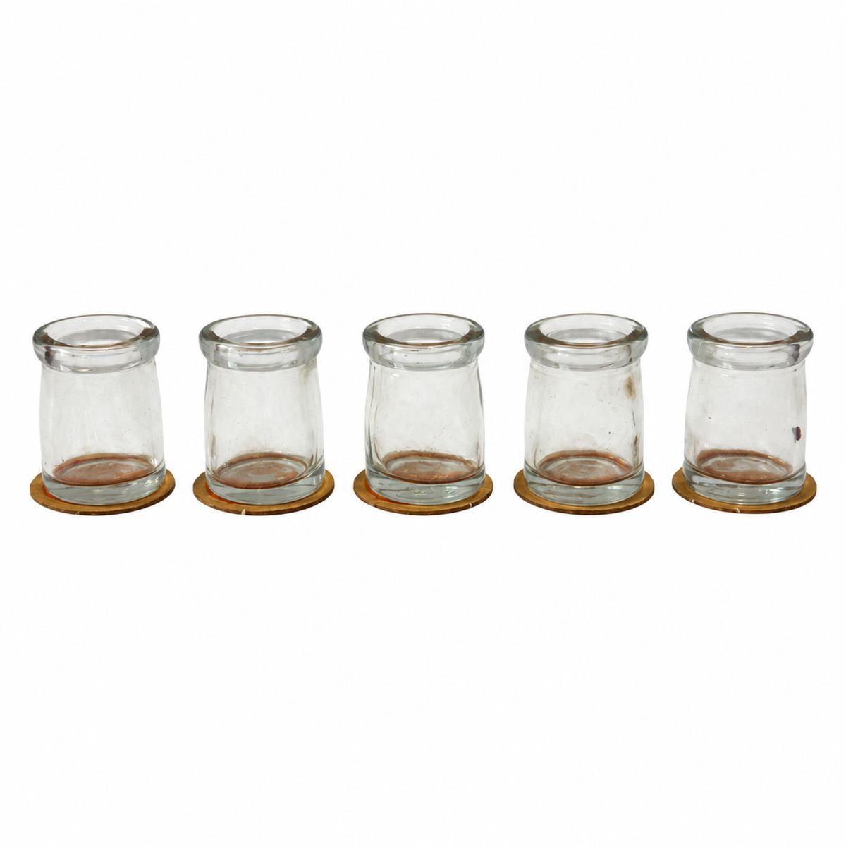 Collection of 27 Clear Glass Creamers with Maple City Dairy Caps