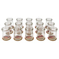 15 Clear Glass Restaurantware Creamers with Dairy Caps, 1950s