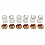 15 Clear Glass Restaurantware Creamers with Dairy Caps, 1950s