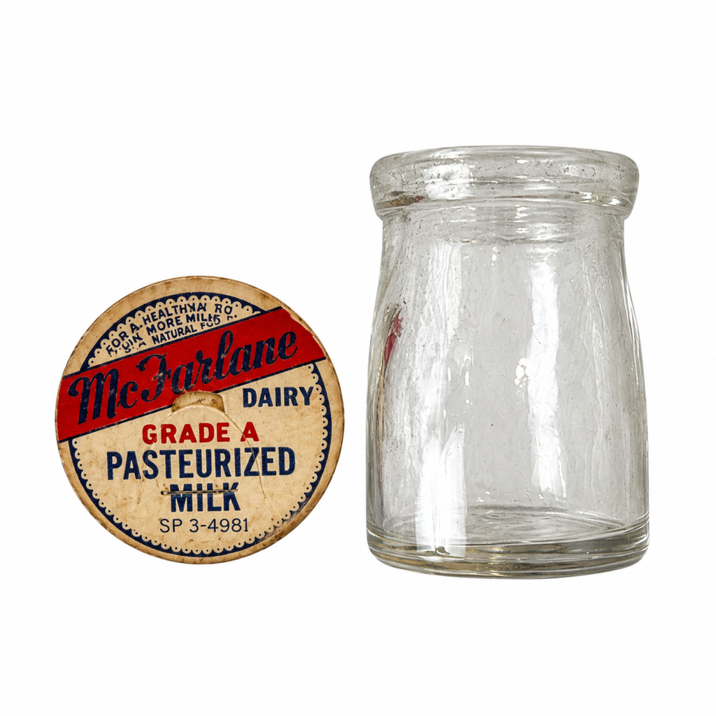 15 Clear Glass Restaurantware Creamers with Dairy Caps, 1950s