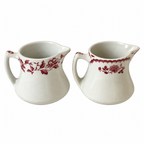Collection of 20 White and Red Ceramic Restaurantware Creamers