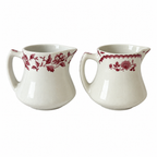 Collection of 20 White and Red Ceramic Restaurantware Creamers