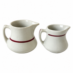 Collection of 20 White and Red Ceramic Restaurantware Creamers