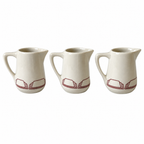 Collection of 20 White and Red Ceramic Restaurantware Creamers