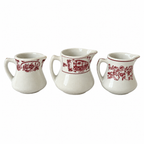 Collection of 20 White and Red Ceramic Restaurantware Creamers