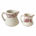 Collection of 20 White and Red Ceramic Restaurantware Creamers