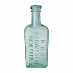 Set of Four Antique American Medicine Bottles in Aqua Glass