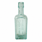 Set of Four Antique American Medicine Bottles in Aqua Glass