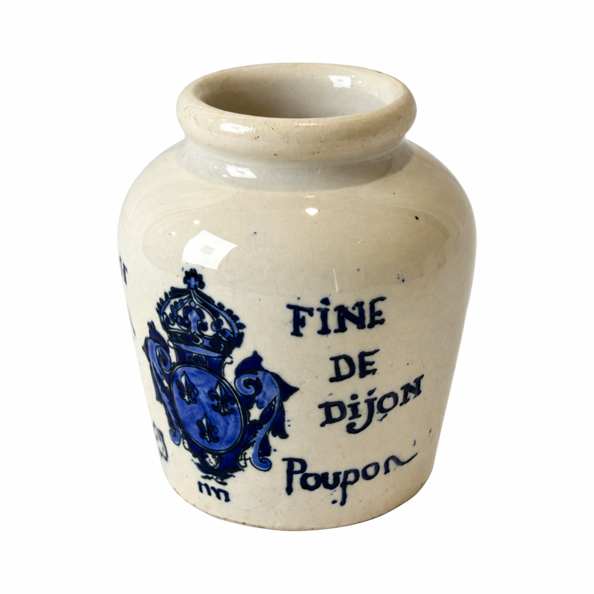 Vintage French Ceramic Mustard Jars Set of Three, Glazed, 1960s Decor