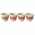 Set of Four Syracuse China Coffee Cups, Roxbury Pattern, Vintage, 1970