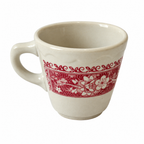 Set of Four Syracuse China Coffee Cups, Roxbury Pattern, Vintage, 1970