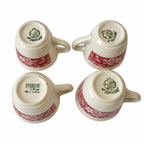 Set of Four Syracuse China Coffee Cups, Roxbury Pattern, Vintage, 1970