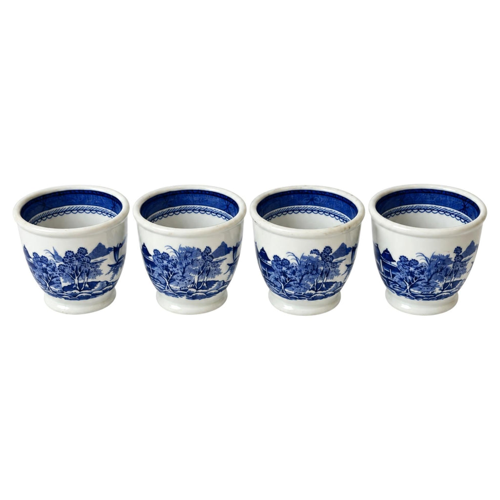 Set of Four Vintage Shenango China Blue Willow Bowls, 1950s