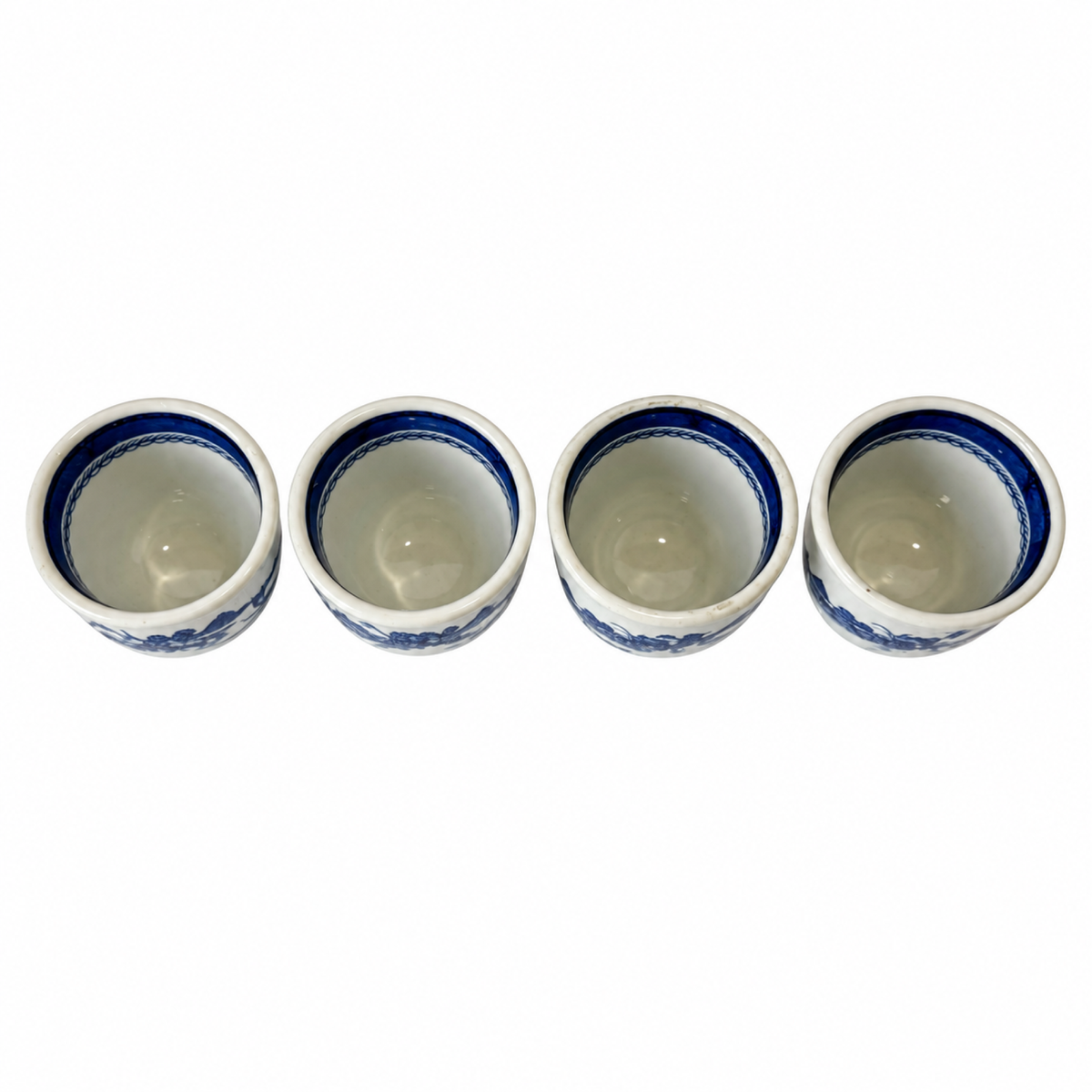 Set of Four Vintage Shenango China Blue Willow Bowls, 1950s