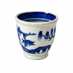 Set of Four Vintage Shenango China Blue Willow Bowls, 1950s