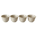 Set of Four Shenango China Custard Cups, Off-White Ribbed Design, 1950