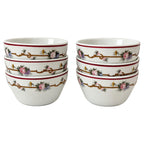 Set of Six Vintage Shenango China Angelique Bowls, Floral Design