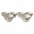 Set of Six Vintage Shenango China Angelique Bowls, Floral Design