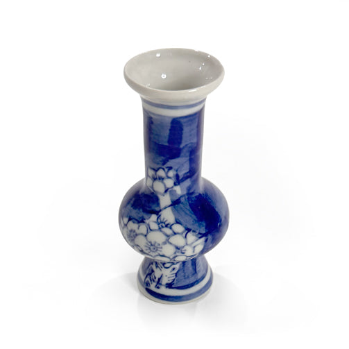 Set of Miniature Japanese Blue and White Porcelain Vases