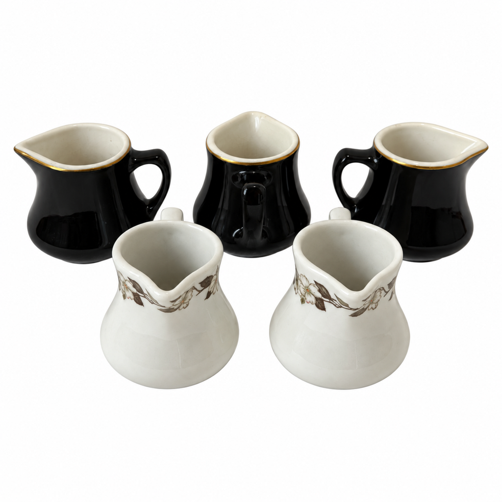 Set of 5 Vintage Restaurantware Creamers by Shenango & Homer Laughlin