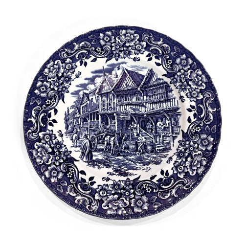Blue and White Porcelain Plate Set